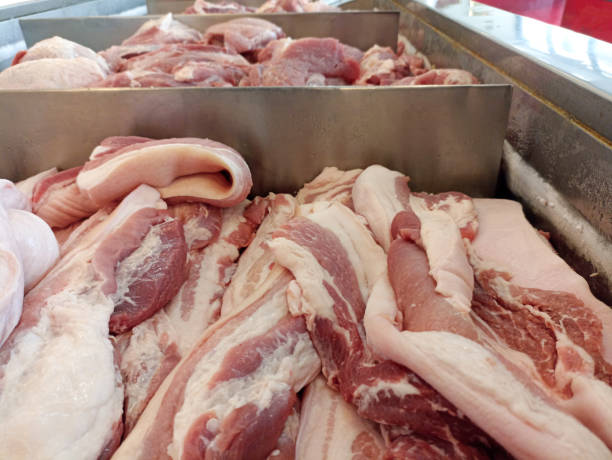 Mineral pork in pieces ready for sale in supermarkets. bulk pork trimmings for sale, where to buy pork trimmings, pork trimmings for sale